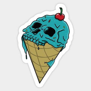 Ice Cream Skull Sticker